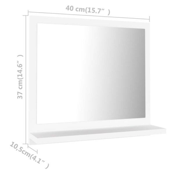 vidaXL Bathroom Mirror White 15.7"x4.1"x14.6" Engineered Wood - Image 7