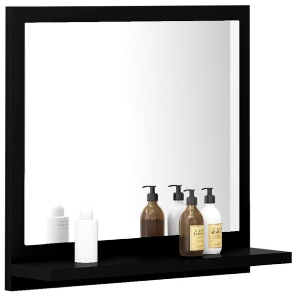 vidaXL Bathroom Mirror Black 15.7"x4.1"x14.6" Engineered Wood - Image 3