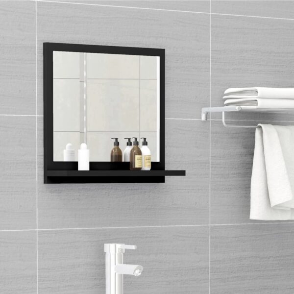 vidaXL Bathroom Mirror Black 15.7"x4.1"x14.6" Engineered Wood