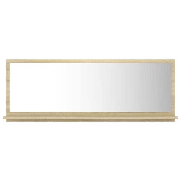 vidaXL Bathroom Mirror Sonoma Oak 39.4"x4.1"x14.6" Engineered Wood - Image 2