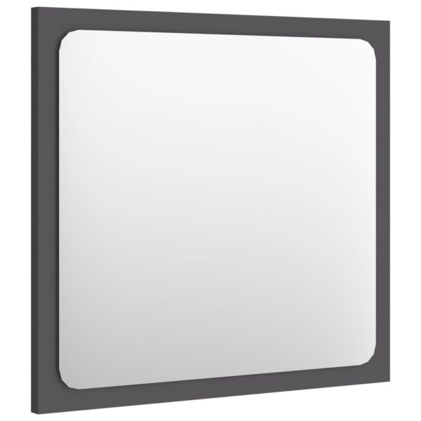 vidaXL Bathroom Mirror Gray 15.7"x0.6"x14.6" Engineered Wood - Image 3