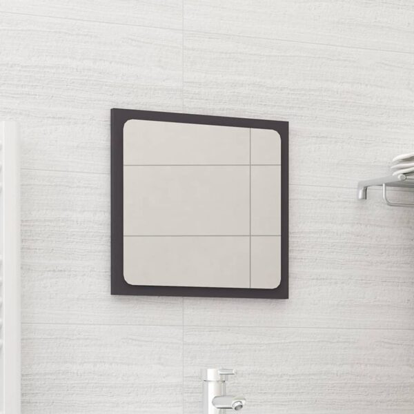 vidaXL Bathroom Mirror Gray 15.7"x0.6"x14.6" Engineered Wood