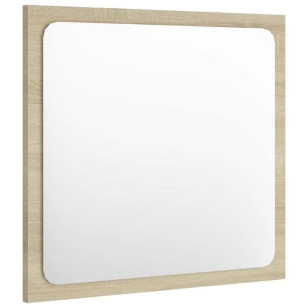 vidaXL Bathroom Mirror Sonoma Oak 15.7"x0.6"x14.6" Engineered Wood - Image 3