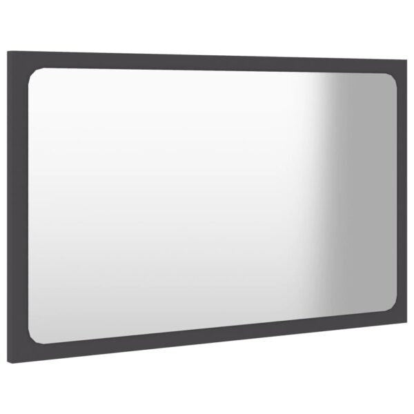 vidaXL Bathroom Mirror Gray 23.6"x0.6"x14.6" Engineered Wood - Image 3