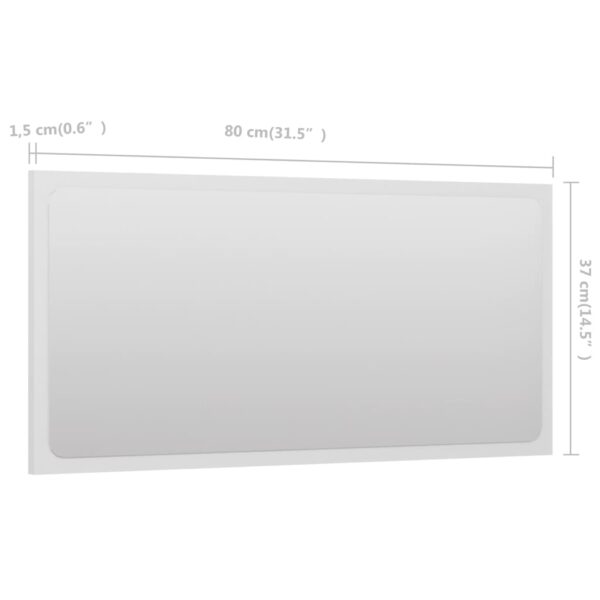 vidaXL Bathroom Mirror White 31.5"x0.6"x14.6" Engineered Wood - Image 5