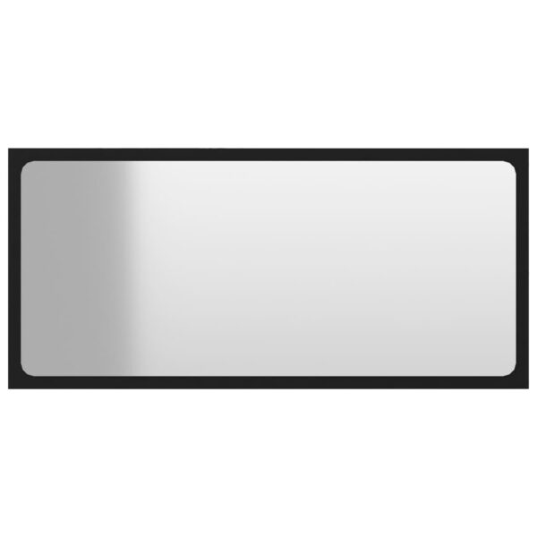 vidaXL Bathroom Mirror Black 31.5"x0.6"x14.6" Engineered Wood - Image 2