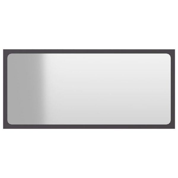 vidaXL Bathroom Mirror Gray 31.5"x0.6"x14.6" Engineered Wood - Image 2