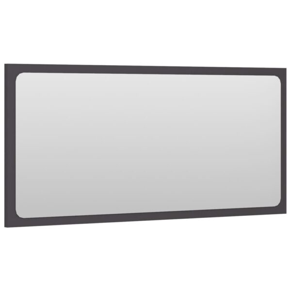 vidaXL Bathroom Mirror Gray 31.5"x0.6"x14.6" Engineered Wood - Image 3