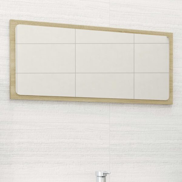 vidaXL Bathroom Mirror Sonoma Oak 31.5"x0.6"x14.6" Engineered Wood