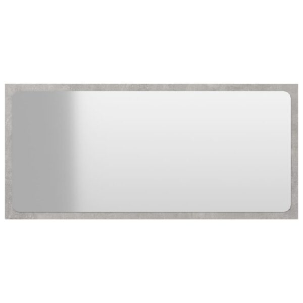 vidaXL Bathroom Mirror Concrete Gray 31.5"x0.6"x14.6" Engineered Wood - Image 2