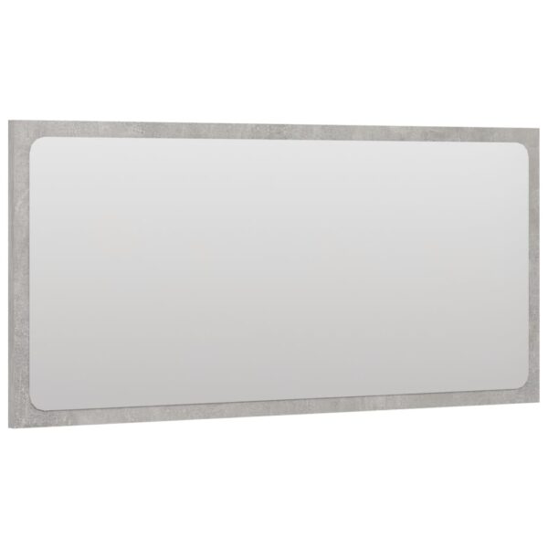 vidaXL Bathroom Mirror Concrete Gray 31.5"x0.6"x14.6" Engineered Wood - Image 3