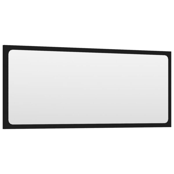 vidaXL Bathroom Mirror Black 35.4"x0.6"x14.6" Engineered Wood - Image 3