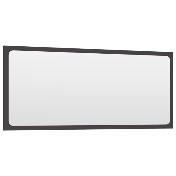 vidaXL Bathroom Mirror Gray 35.4"x0.6"x14.6" Engineered Wood - Image 3