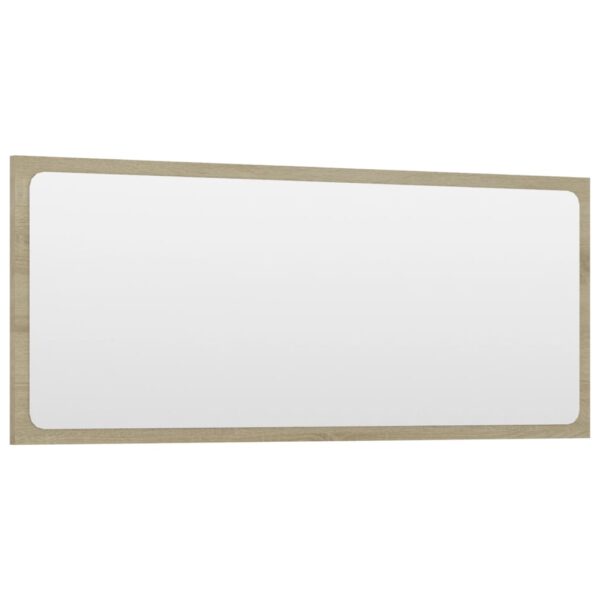 vidaXL Bathroom Mirror Sonoma Oak 35.4"x0.6"x14.6" Engineered Wood - Image 3