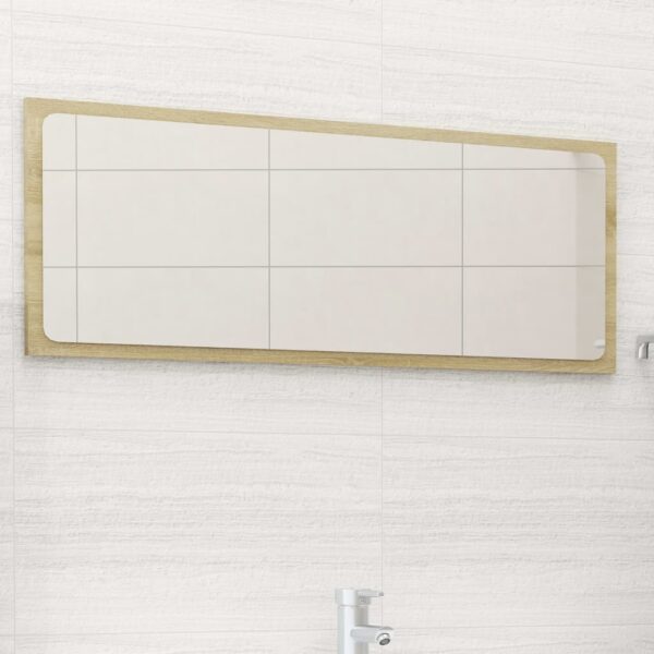 vidaXL Bathroom Mirror Sonoma Oak 35.4"x0.6"x14.6" Engineered Wood