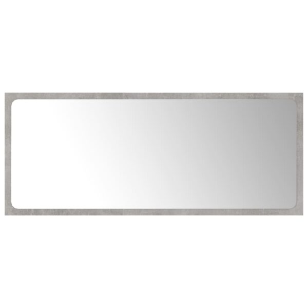 vidaXL Bathroom Mirror Concrete Gray 35.4"x0.6"x14.6" Engineered Wood - Image 2