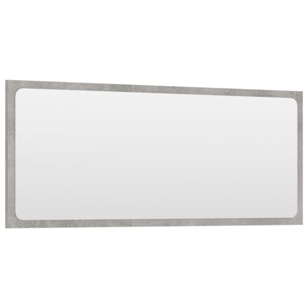 vidaXL Bathroom Mirror Concrete Gray 35.4"x0.6"x14.6" Engineered Wood - Image 3