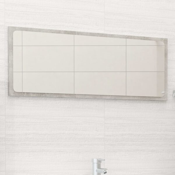 vidaXL Bathroom Mirror Concrete Gray 35.4"x0.6"x14.6" Engineered Wood