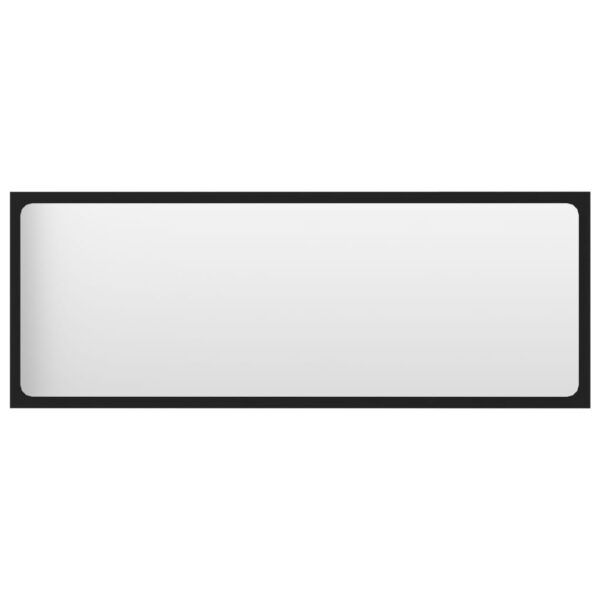 vidaXL Bathroom Mirror Black 39.4"x0.6"x14.6" Engineered Wood - Image 2