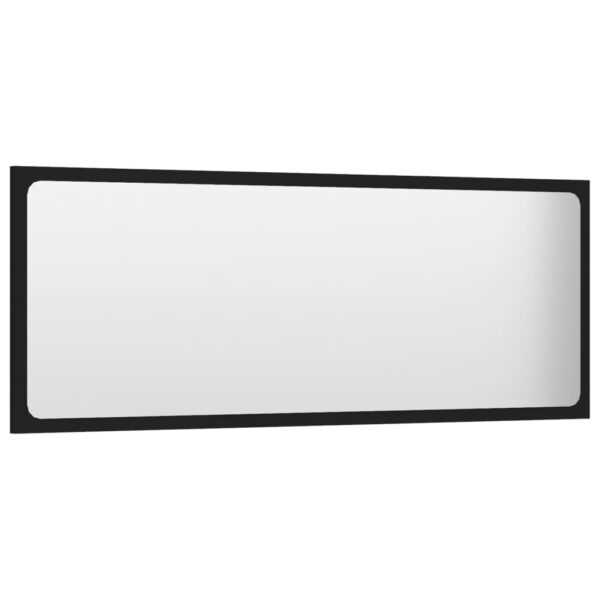 vidaXL Bathroom Mirror Black 39.4"x0.6"x14.6" Engineered Wood - Image 3