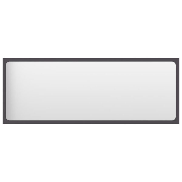 vidaXL Bathroom Mirror Gray 39.4"x0.6"x14.6" Engineered Wood - Image 2