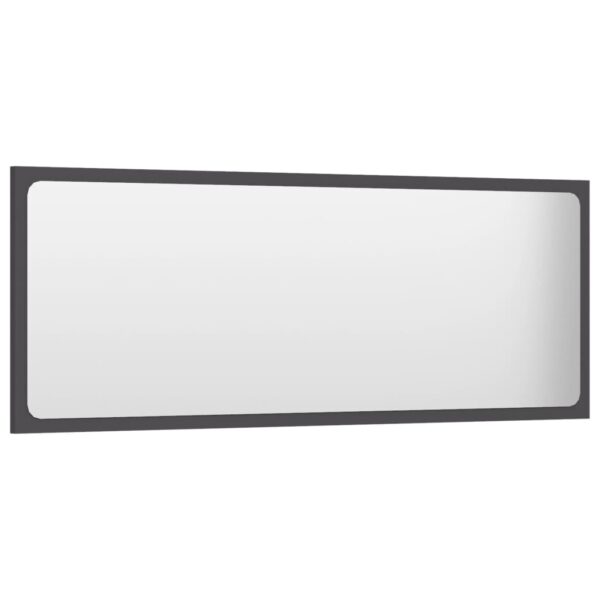 vidaXL Bathroom Mirror Gray 39.4"x0.6"x14.6" Engineered Wood - Image 3