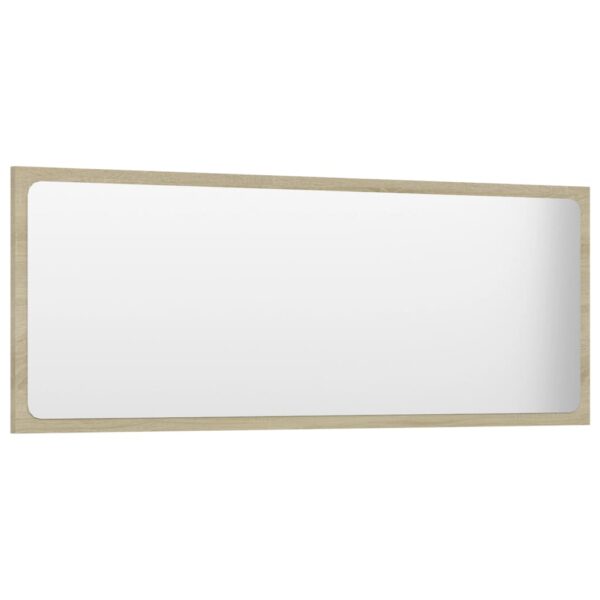 vidaXL Bathroom Mirror Sonoma Oak 39.4"x0.6"x14.6" Engineered Wood - Image 3