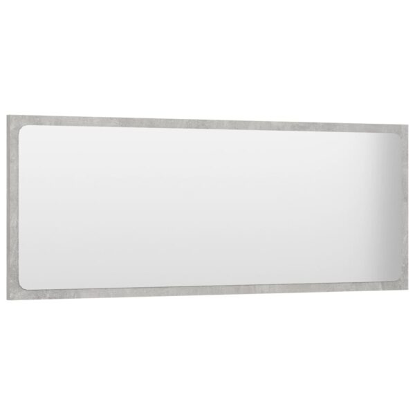 vidaXL Bathroom Mirror Concrete Gray 39.4"x0.6"x14.6" Engineered Wood - Image 3