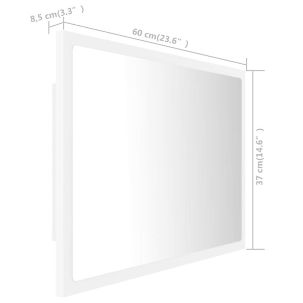 vidaXL LED Bathroom Mirror White 23.6"x3.3"x14.6" Acrylic - Image 12