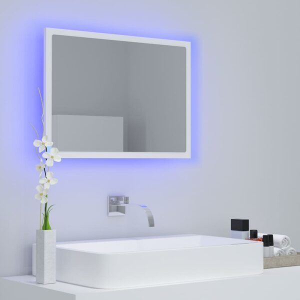 vidaXL LED Bathroom Mirror White 23.6"x3.3"x14.6" Acrylic - Image 9