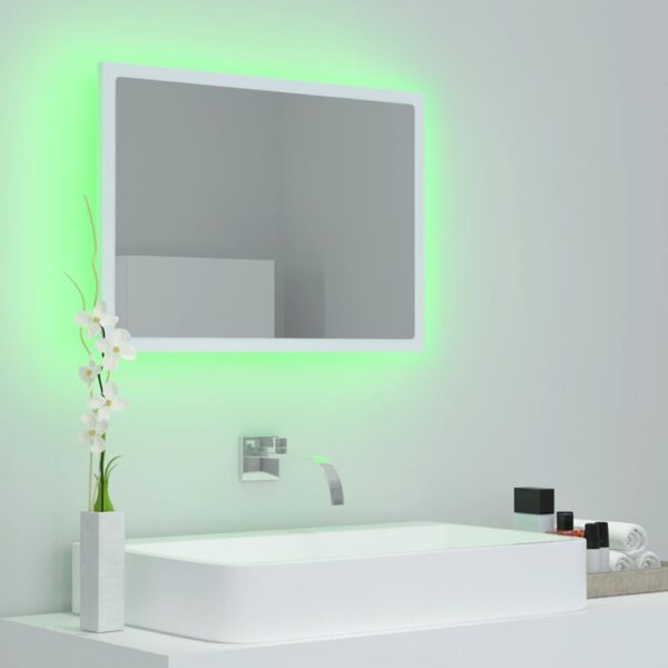 vidaXL LED Bathroom Mirror White 23.6"x3.3"x14.6" Acrylic - Image 10