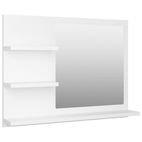 vidaXL Bathroom Mirror White 23.6"x4.1"x17.7" Engineered Wood - Image 2