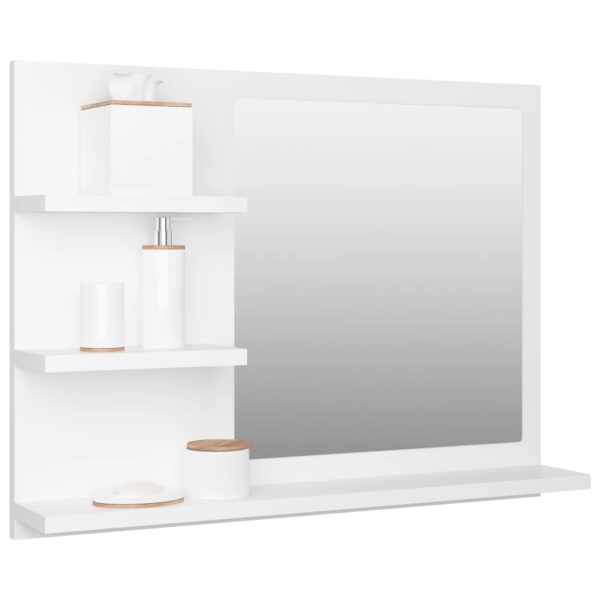 vidaXL Bathroom Mirror White 23.6"x4.1"x17.7" Engineered Wood - Image 3