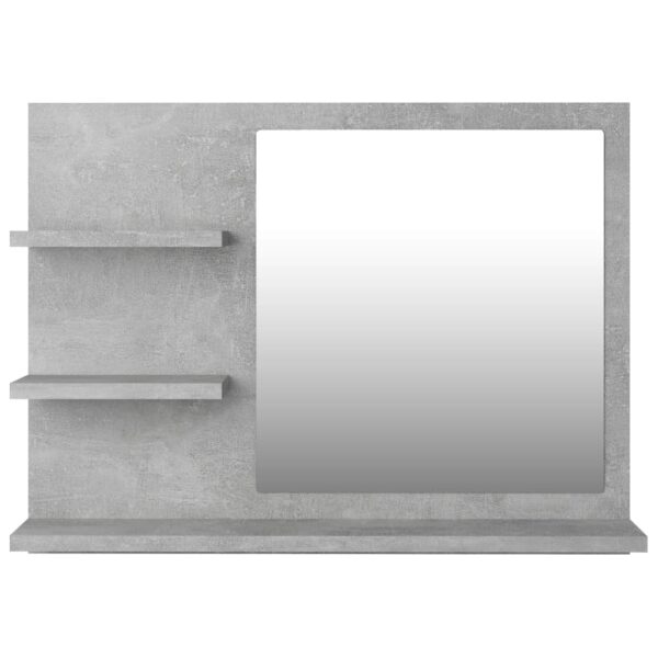 vidaXL Bathroom Mirror Concrete Gray 23.6"x4.1"x17.7" Engineered Wood - Image 4