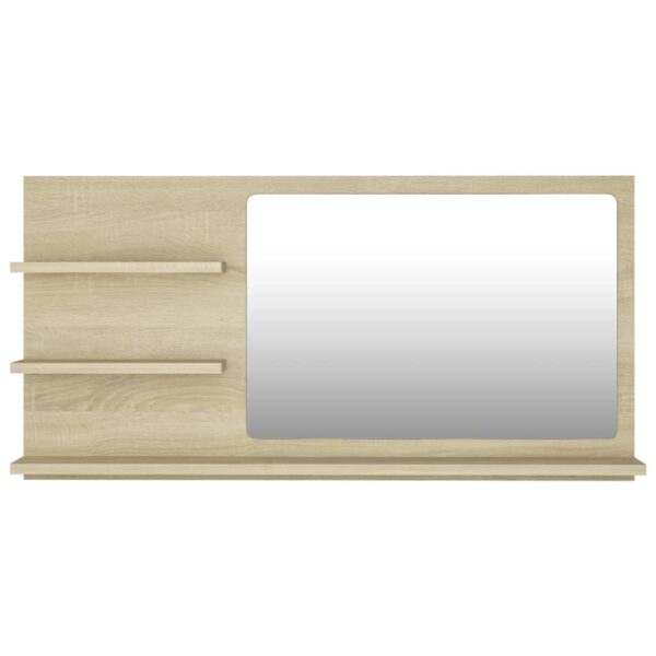 vidaXL Bathroom Mirror Sonoma Oak 35.4"x4.1"x17.7" Engineered Wood - Image 5