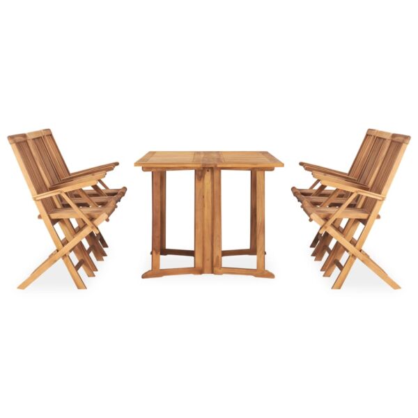 vidaXL 7 Piece Folding Patio Dining Set Solid Teak Wood - Image 2