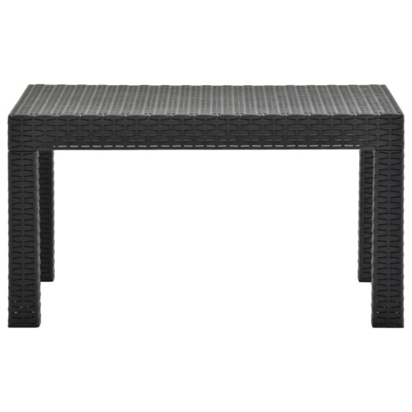 vidaXL Patio Table Anthracite 22.8"x22.8"x16.1" PP Rattan - Image 2