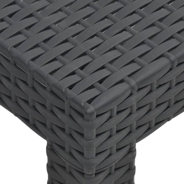 vidaXL Patio Table Anthracite 22.8"x22.8"x16.1" PP Rattan - Image 5