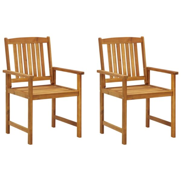 vidaXL Patio Chairs with Cushions 2 pcs Solid Acacia Wood - Image 2