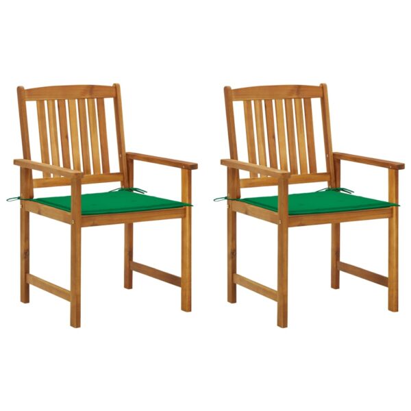 vidaXL Patio Chairs with Cushions 2 pcs Solid Acacia Wood