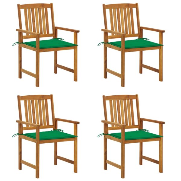 vidaXL Patio Chairs with Cushions 4 pcs Solid Acacia Wood