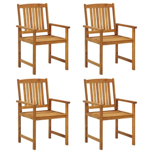 vidaXL Patio Chairs with Cushions 4 pcs Solid Acacia Wood - Image 3