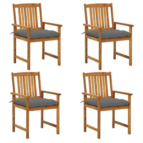 vidaXL Patio Chairs with Cushions 4 pcs Solid Acacia Wood