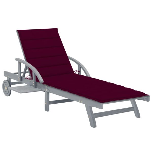 vidaXL Patio Sun Lounger with Cushion Solid Wood Acacia