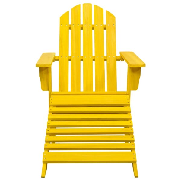 vidaXL Patio Adirondack Chair with Ottoman Solid Fir Wood Yellow - Image 2