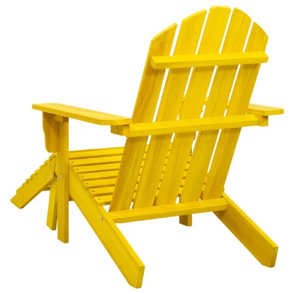 vidaXL Patio Adirondack Chair with Ottoman Solid Fir Wood Yellow - Image 4