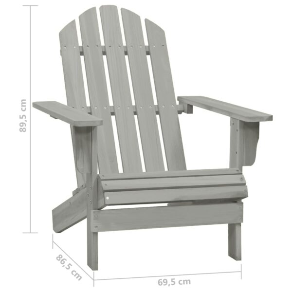 vidaXL Patio Adirondack Chair with Table Solid Fir Wood Gray - Image 11