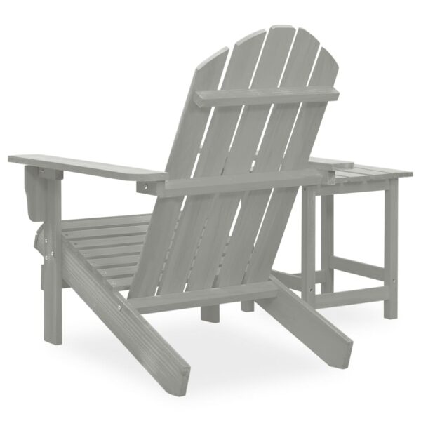 vidaXL Patio Adirondack Chair with Table Solid Fir Wood Gray - Image 4