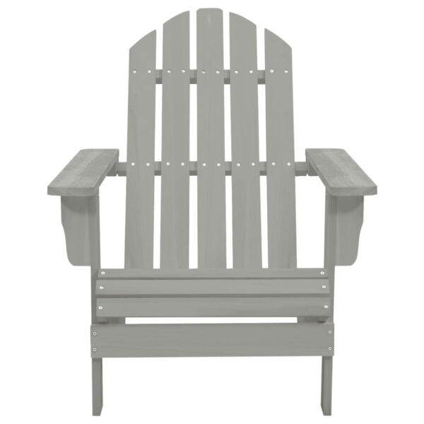 vidaXL Patio Adirondack Chair with Table Solid Fir Wood Gray - Image 6