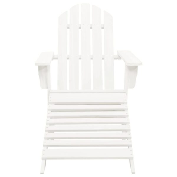 vidaXL Patio Adirondack Chair with Ottoman&Table Solid Fir Wood White - Image 6